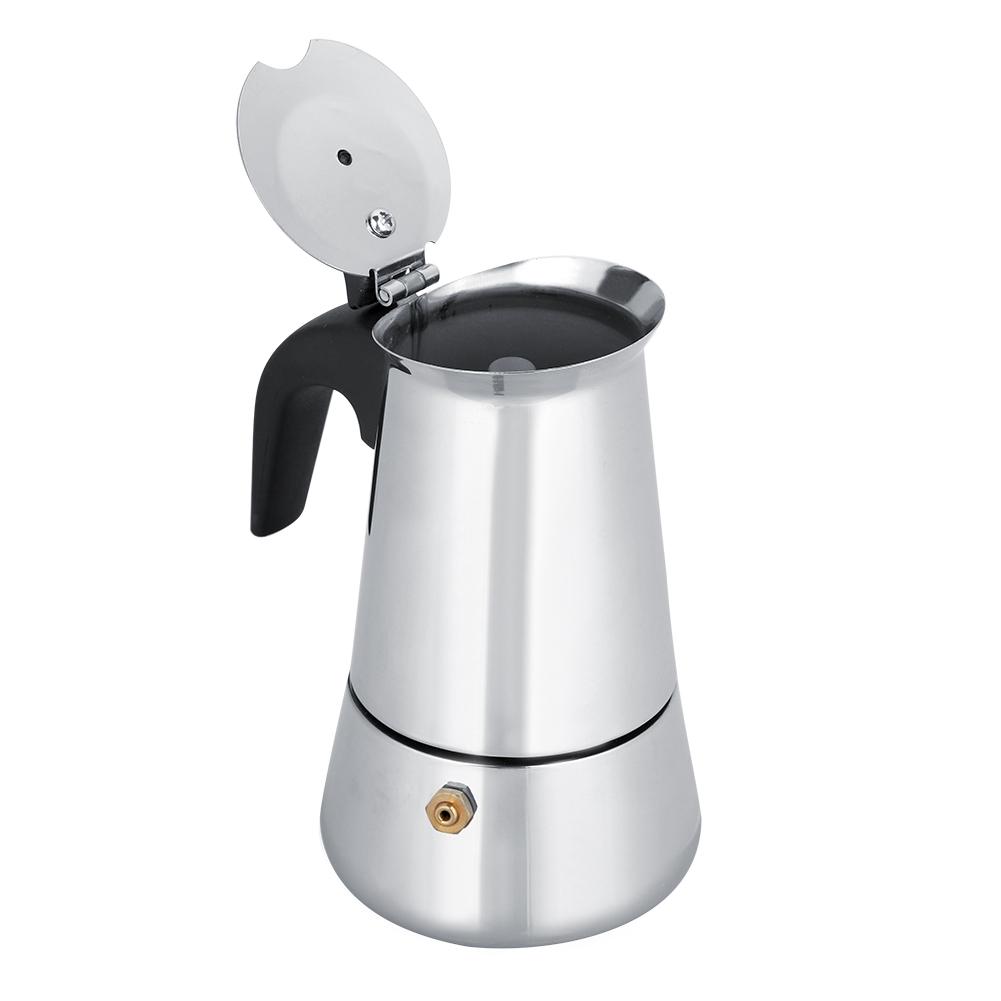 Portable Stainless Steel Coffee Pot Moka Espresso Maker Mocha Pot (300ml)