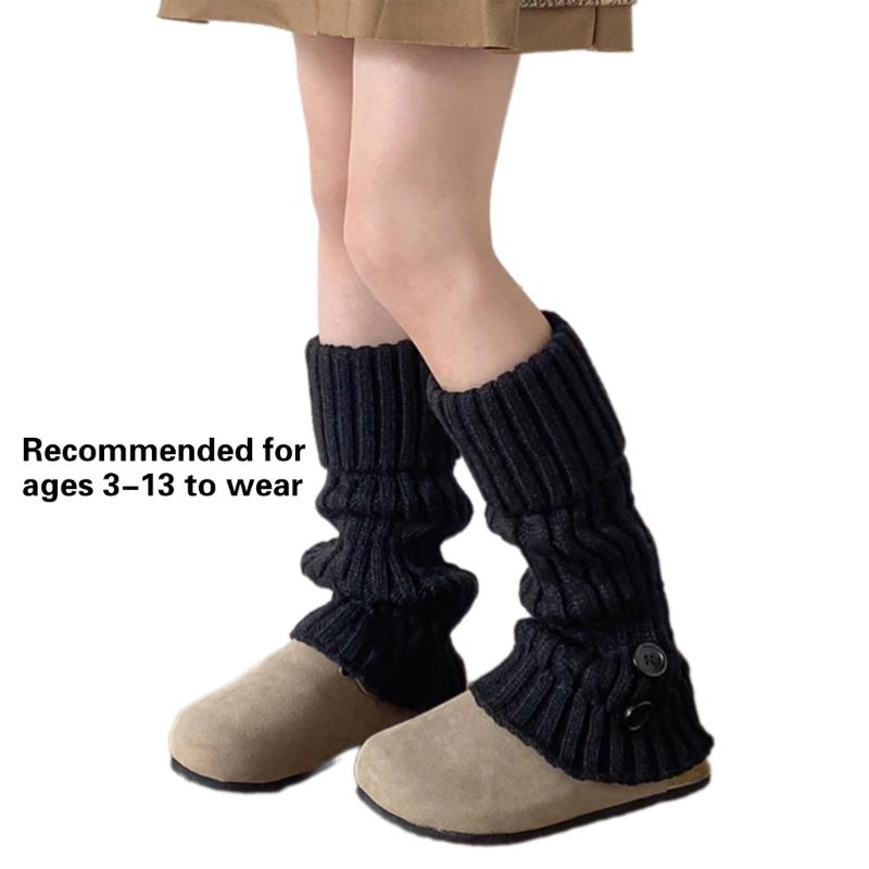Autumn Winter Socks for Teen Girl 3-13 Year Breathable Socks Children Retro Socks Crochet Stockings Leg Warmer Stockings