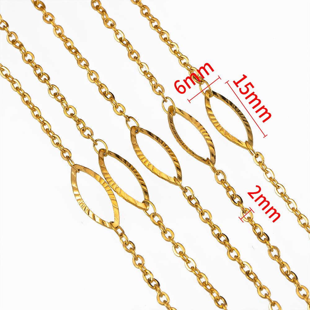 1Meter  Stainless Steel Geometry Hollow Border Chain Hip Hop Punk Gold Chain DIY Necklace Bracelet Bag Chains Material Wholesale