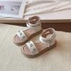 2026 Summer Open-Toe Girls' Princess Sandals with Diamonds - Soft Sole & Hollow Design