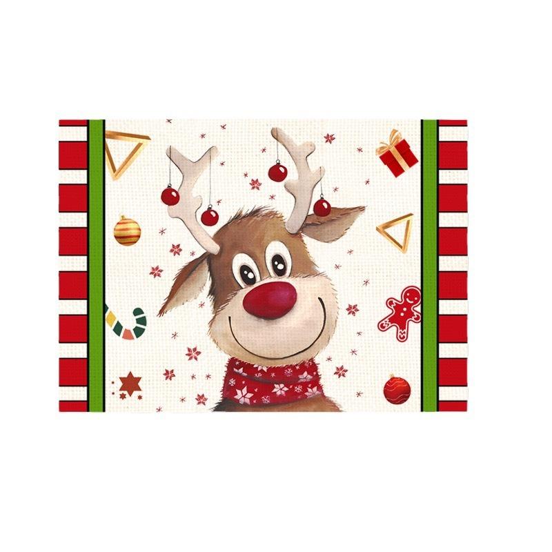 Christmas Table Mats Snowflake Tree Printed Placemats Dining Coffee Tables Decor Holiday Placemats Waterproof Festive Accessories Xmas Table Runner