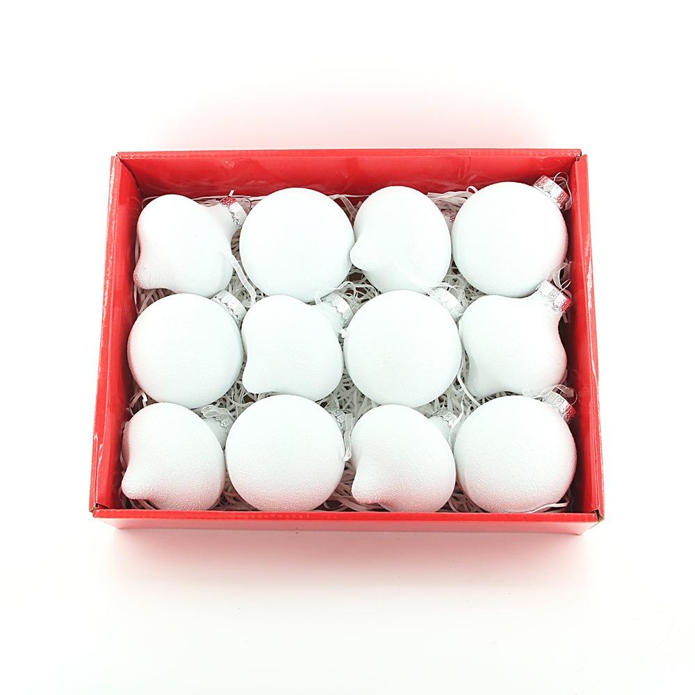 

12pcs Waterproof Christmas Ball Plastic Xmas Decorative Balls Christmas Spheres Pendant Props белый