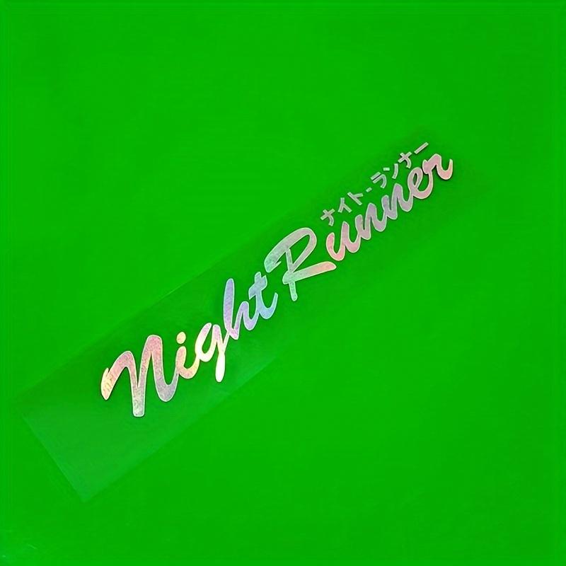 Letter Night Runner Car Stickers Racing Window Front and Rear Windshield Auto Accessories Bumper Door Decoration Vinyl Decals