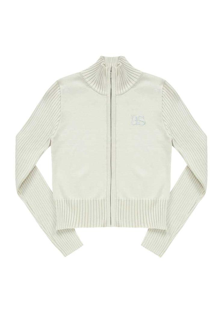 Aejeuon Maron Knit Zip-Up/Beige