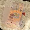 Gilded Laser Suitable for Iphone17 Mobile Phone Case 16Promax Pink Cake Puppy 15 Anti Fall 14 Cartoon 13