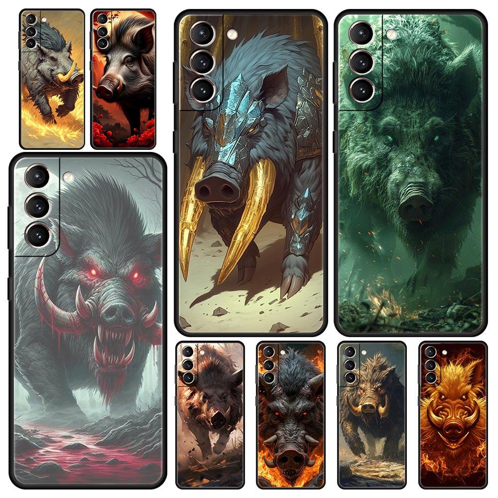 Wild Boar Phone Case for Samsung Galaxy S26 S25 S24 S23 S22 S20 S21 FE Ultra S25 Edge Plus 5G Soft TPU Cover Fundas Capas Coque