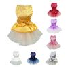 Fabulous Comfortable Patchwork Cat Wedding Dress Bow-knot Decor Scattered Hem Pet Apparel