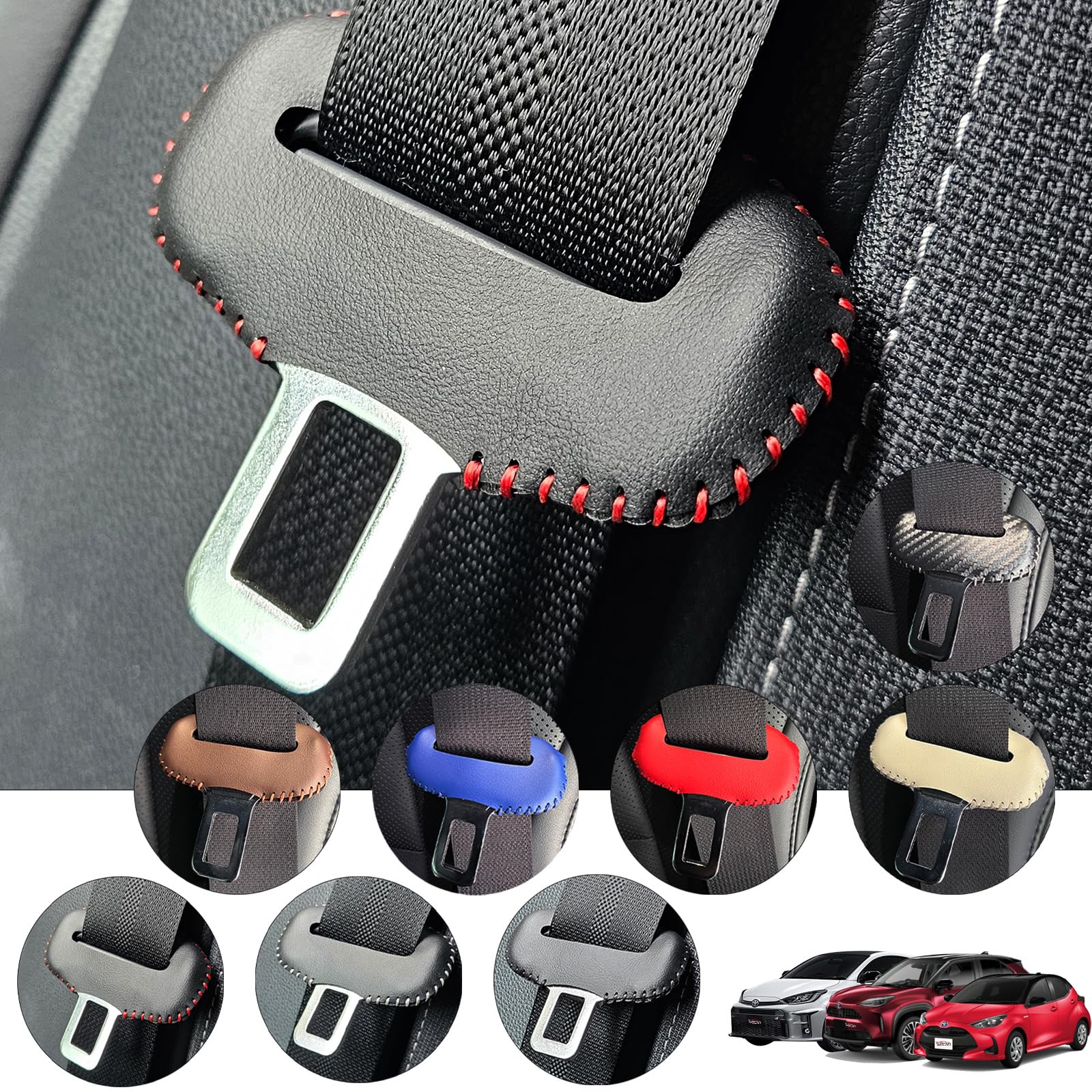 

Yaris Cloth Yaris GR Yaris Genuine Leather Seat Belt Cover Buckle Cover Genuine Leather красный