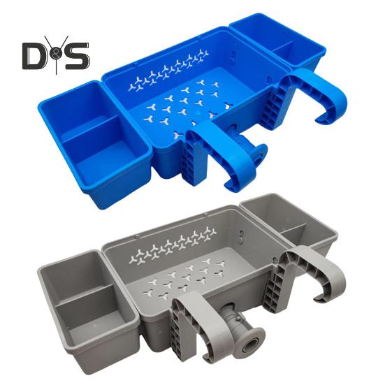 Poolside Storage Organizer with Hook Cup Holder Pool Storage Basket for Above Ground Pools Large Capacity Pool Accessories Holder for Most Frame