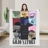 Gojo Satoru JJK Anime Blanket Flannel Textile Decor  Portable Lightweight Thin Throw Blanket for Bed Travel Bedspread