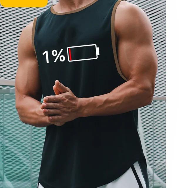 Hot Selling Men's Fitness Sleeveless Top Breathable Quick-drying Sports Vest Gym Muscle Men's Running Solid Color Simple T-shirt