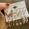 Women's Tassel and Pearl Crystal Stud Earring Set