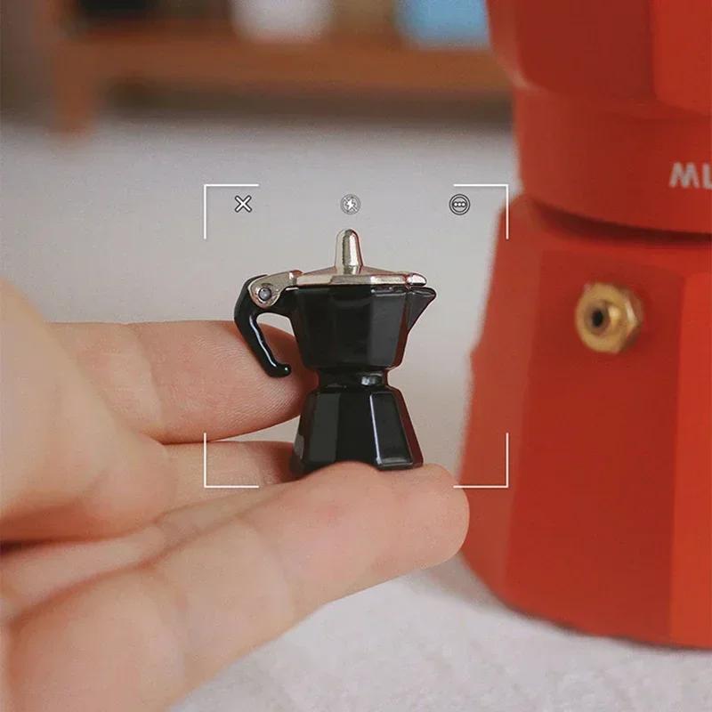 1Pc Dollhouse Miniature Simulation Mini Coffee Pot Coffee Utensils Model For Doll House Decor Kids Pretend Play Toys