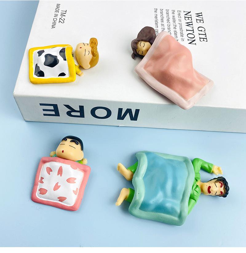4Pcs/Set Anime Crayon Shin-Chan Action Figure Pvc Collection Nohara Shinnosuke Family Portraits Figurine Sleep Model Fans Gift