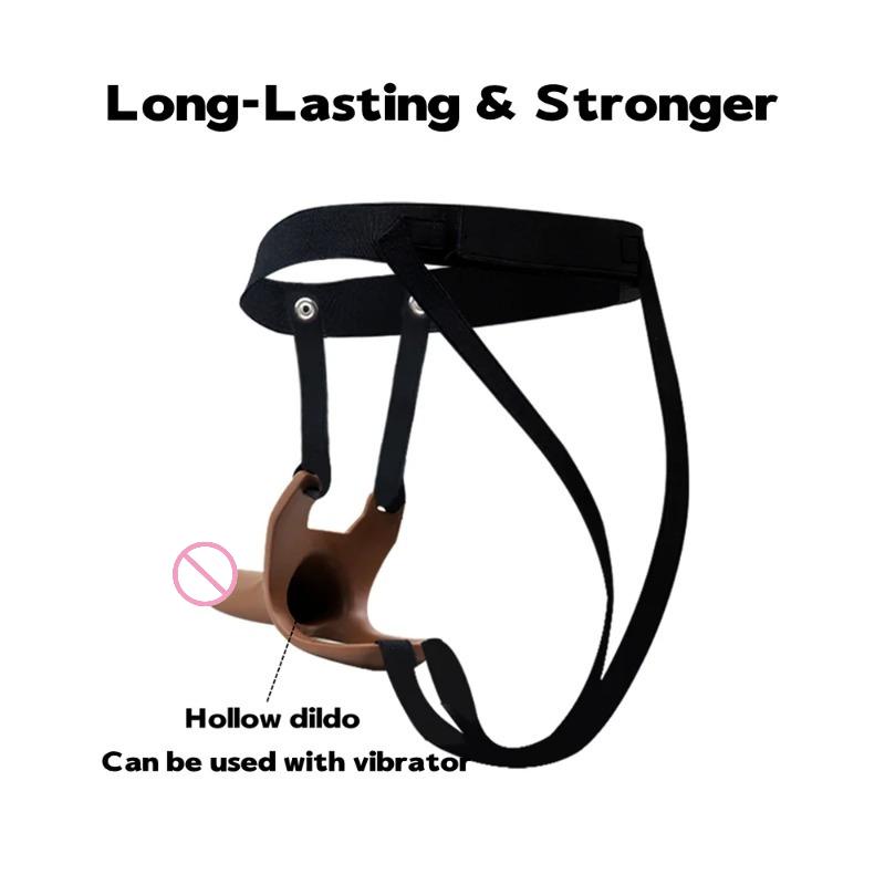 Harnais de godemichet creux à sangle – Jouet pour adultes portable pour hommes, femmes et couples | Conception non vibrante pour le jeu lesbien/gay