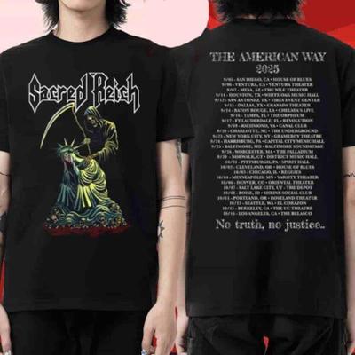 Sacred Reich The American Way 2025 Tour 100% Cotton T-shirt Mens Womens Tees Top