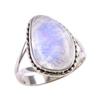 Natural Rainbow Moonstone Gemstone 925 Solid Sterling Silver Ring Size 7 S2P95