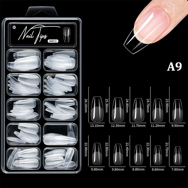 100Pcs Soft Gel False Nail Tips Short Square Coffin Almond Artificial Press On Fake Nails Extension Manicure Tools