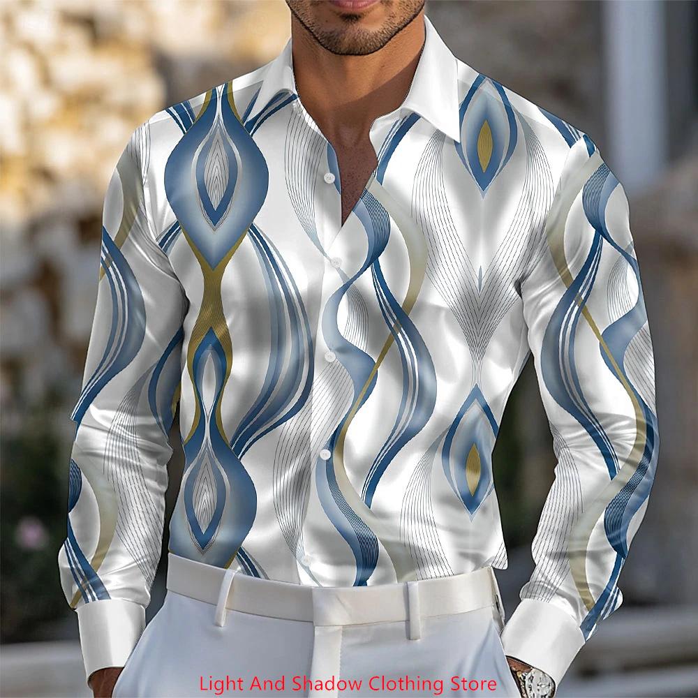 

Men s Business Casual Shirt Fashionable Luxury Comfortable Fabric Printed Shirt Long Sleeve Collar Button Party Shirt XS-6XL 6XL