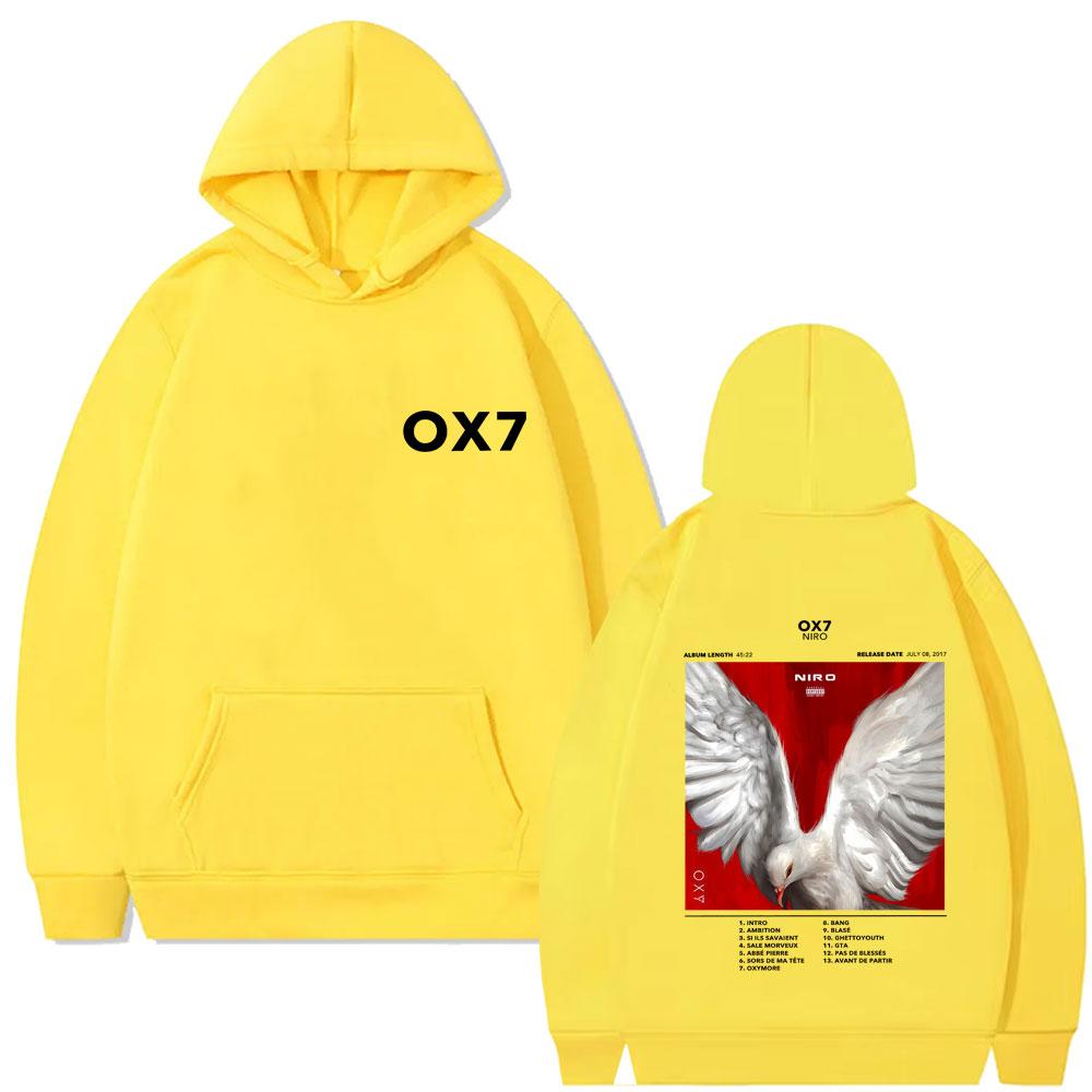 Rapper Niro OX7 Album Graphic Print Hoodie Male Fashion Oversized Pullover Hoodies Men Women Pop Music Hooded Sweatshirt