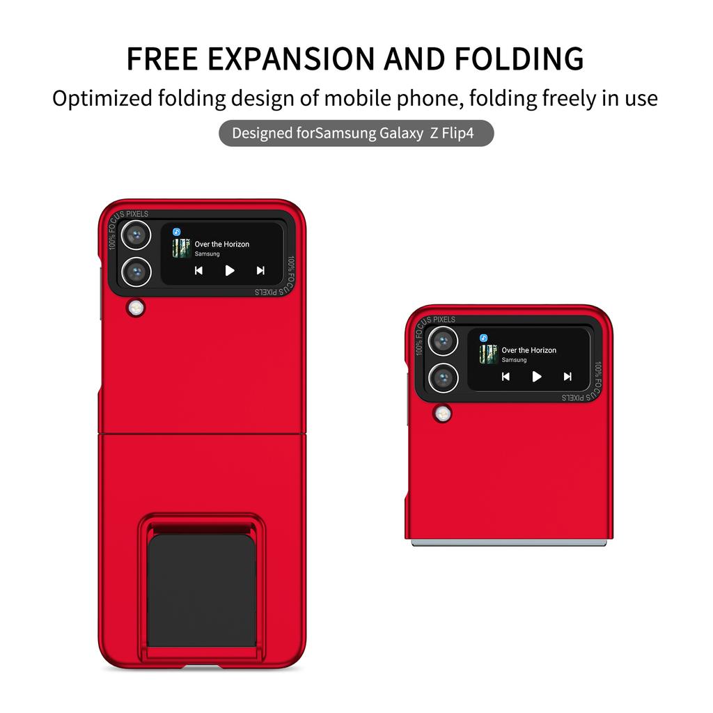 Dustproof Hard Phone Accessories Case For Samsung Galaxy Z Flip4 Flip 4 Flip3 5g Flip 3 Zflip4 Zflip3 Kickstand Protective Cover