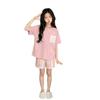 Girls' Cartoon Short Sleeve Pajama Set - Summer Thin Cute Home Wear for Medium & Large Kids