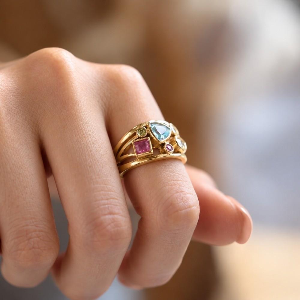 Tarnish Resistant Zircon Ring Lightweight Stainless Steel Ring New Hand Jewelry  Daily Wear
