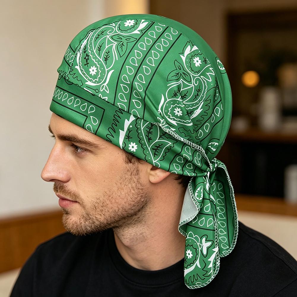 Paisley Cooling Headscarf Cap Hip-Hop Bandana-Cap With Digital Print Adjustable Tie-Back Summer Outdoor Street Dan Competition