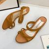 Fashion With Heel On Beach Shoes Designer Luxury Elegant Women's Slippers and Ladies Sandals Fashionable Non Slip Slides Wholesale Vip