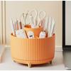 360° Rotating Makeup Organizer Plastic Cosmetic Storage Multi-Functional Brush Holder with 5 Compartments for Vanity Desk