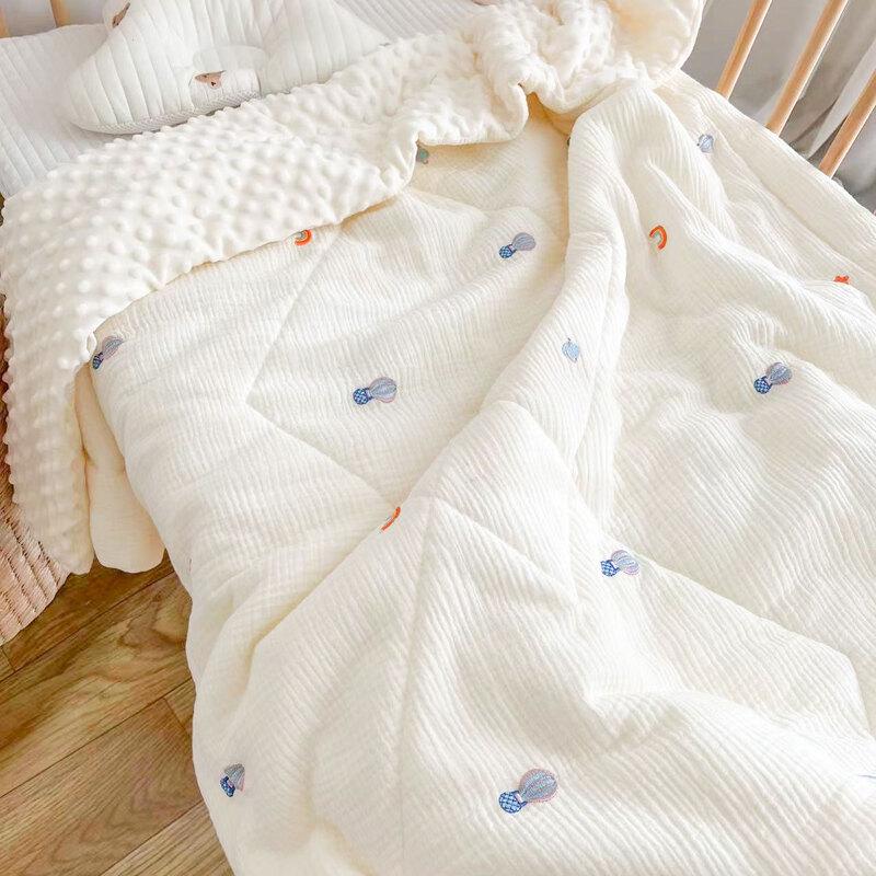 

Embroidered Bear & Hot Air Balloon Kids Quilted Blanket