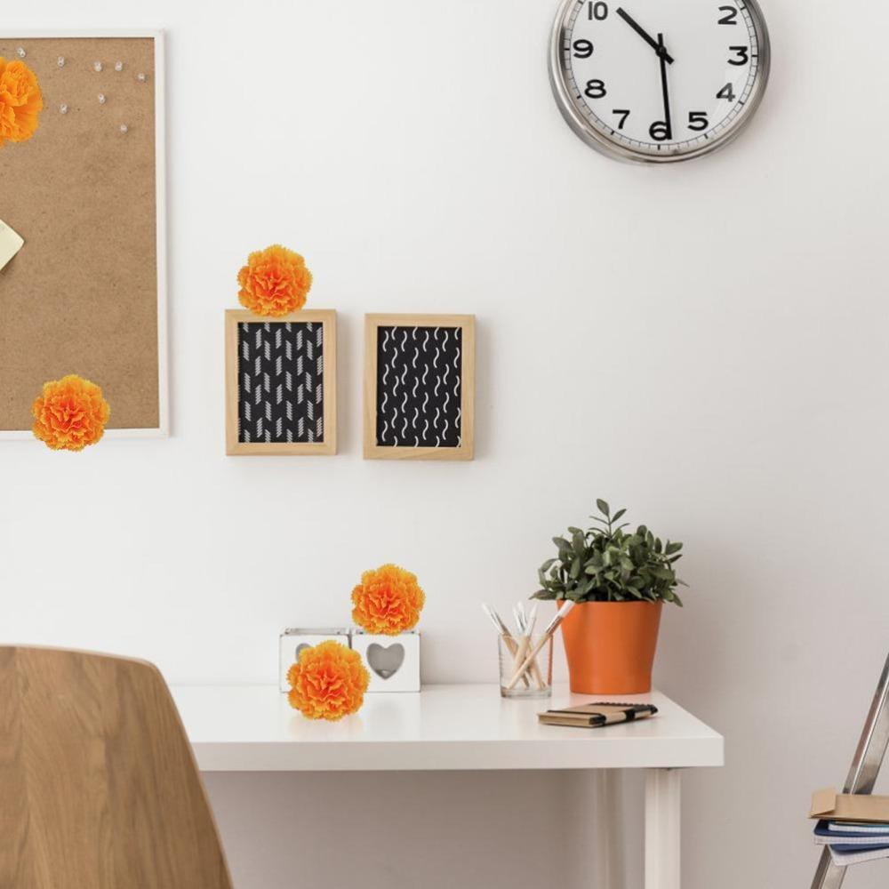 30 Pcs Decoration Set Artificial Marigold Flowers Orange Carnation Flowers Backdrop Parties
