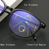 Retro Progressive Multifocal Reading Glasses Women Big Frame Anti Blue Rays Eye Protection Presbyopic Eyewear+1.0 To +4.0