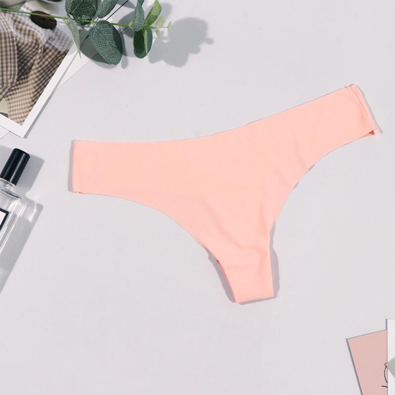 Damen Slips aus Eisseide mit niedriger Taille, Tanga, Unterwäsche, nahtlose Höschen