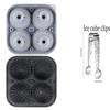 Silicone Ice Cube Tra 4-Compartment Ice Cube Tray with Lid Foldable Leak-Proof Ice Cube Tray with Funnel BPA-Free Ice Cube Tray