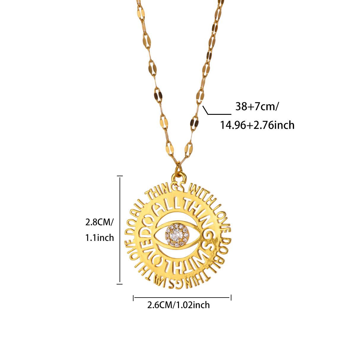 

Punk Style Star Moon & Letter Devil s Eye Stainless Steel Necklace for Women 18K Gold-plated Necklaces Jewelry Accessories Gifts
