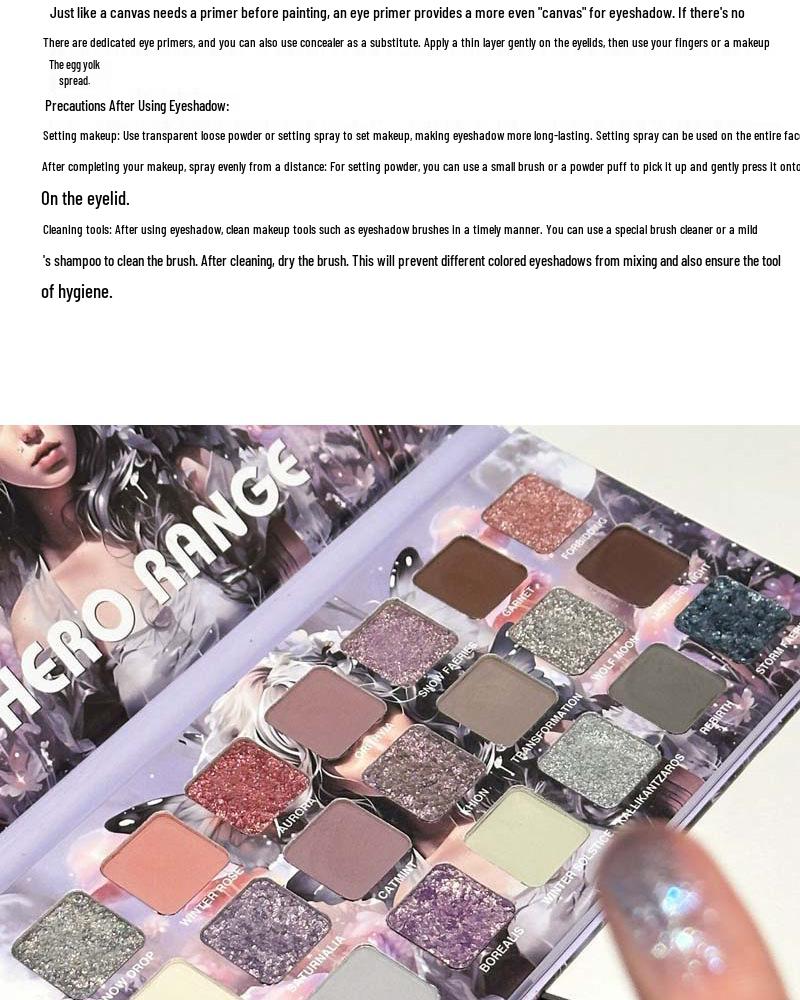 21-Color Cool Moon Tones Eyeshadow Palette: Matte, Pearlescent, Glitter Sparkle - High-End Feel, Affordable Makeup