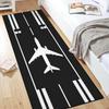 Airport Runway Hallway Runner Rug Airplane Pattern Soft  Non-Slip Floor Mat Aviation Theme Kids Room Living Room Decor Rug