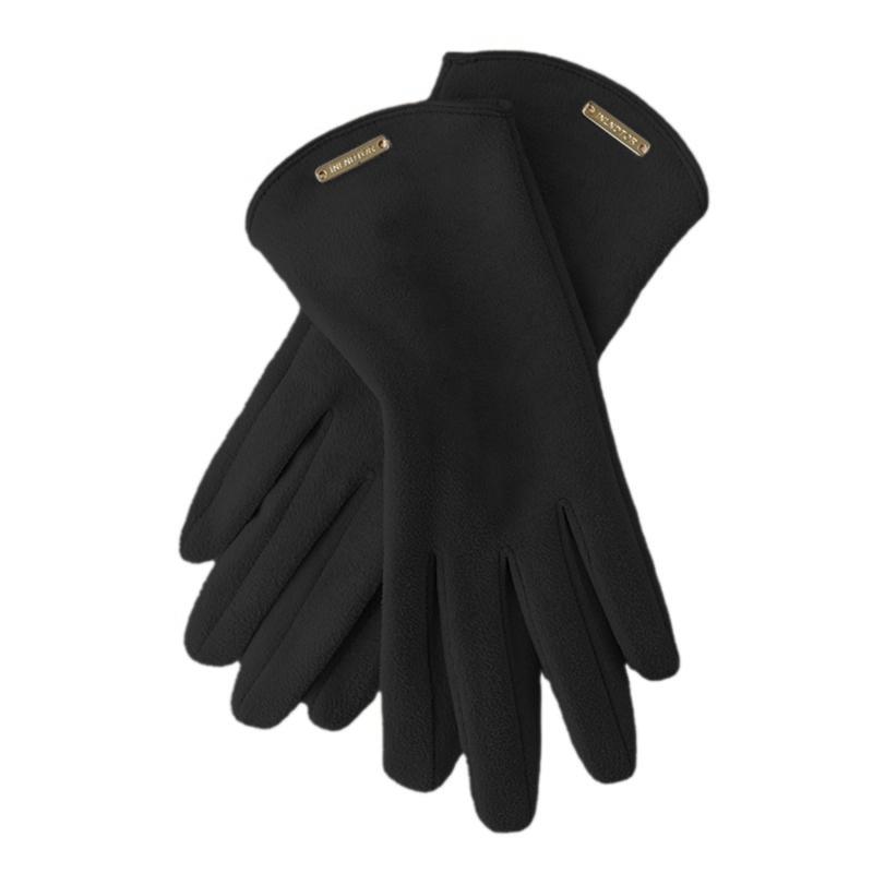 Woman's Winter Warm Suede Leather Touch Screen Driving Gloves Man's Cold Plus Velvet Thick Fingerless Flip Cycling Mittens