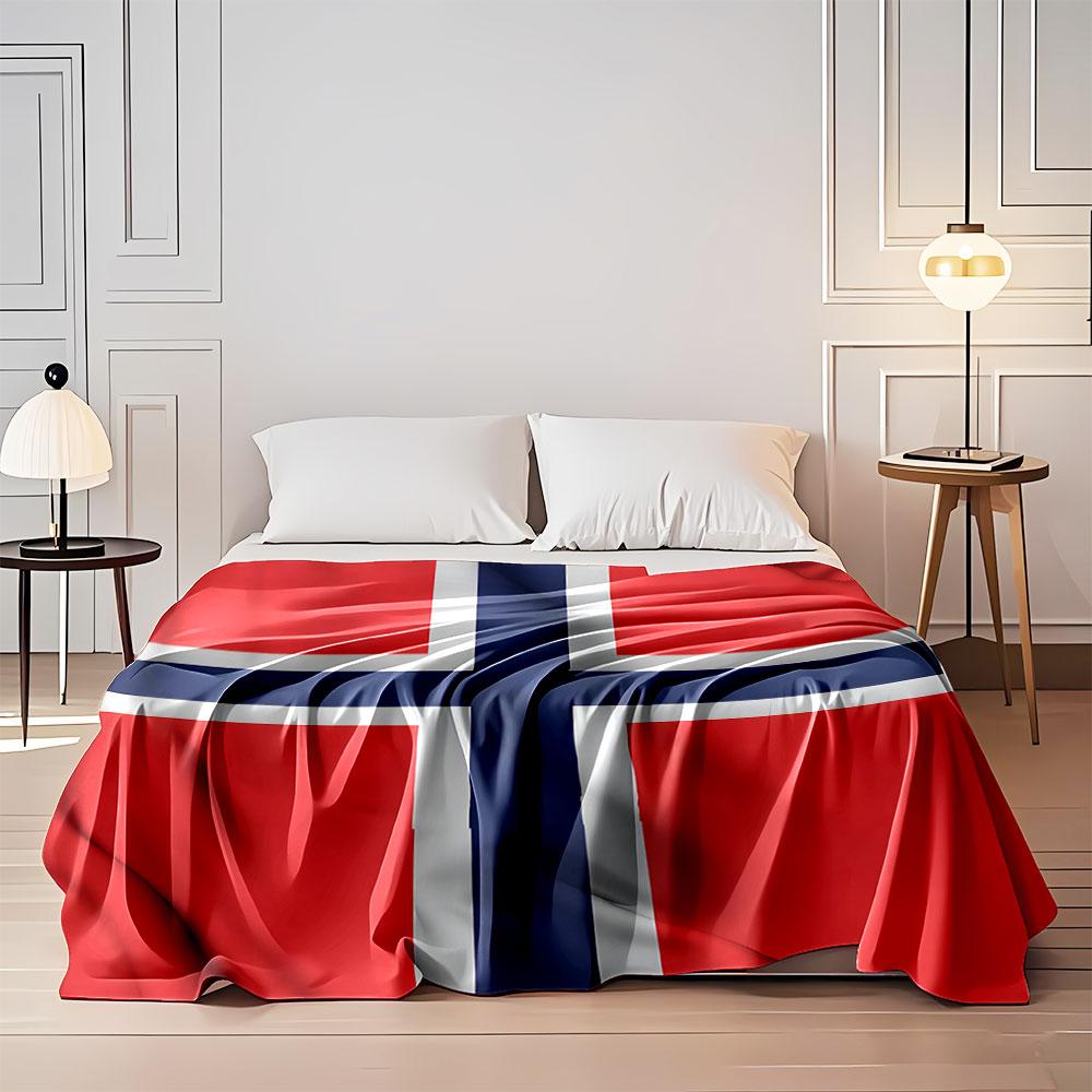 Norwegian Flag Design Blanket Print Blanket Soft and Cozy Perfect for the Living Room Bed Sofa or a Nap,gift