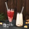 High Borosilicate Reusable Drinking Straw Eco Friendly Glass Straw for Bubble Tea Smoothies Bar Accessories Straw with Brush