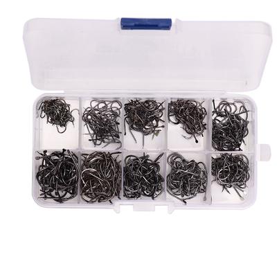 Boîte 500 Pièces Hameçons Acier à Haut Carbone Aiguisés Barbelés Cercle Hameçons de Pêche Set 3 12 (# 2)