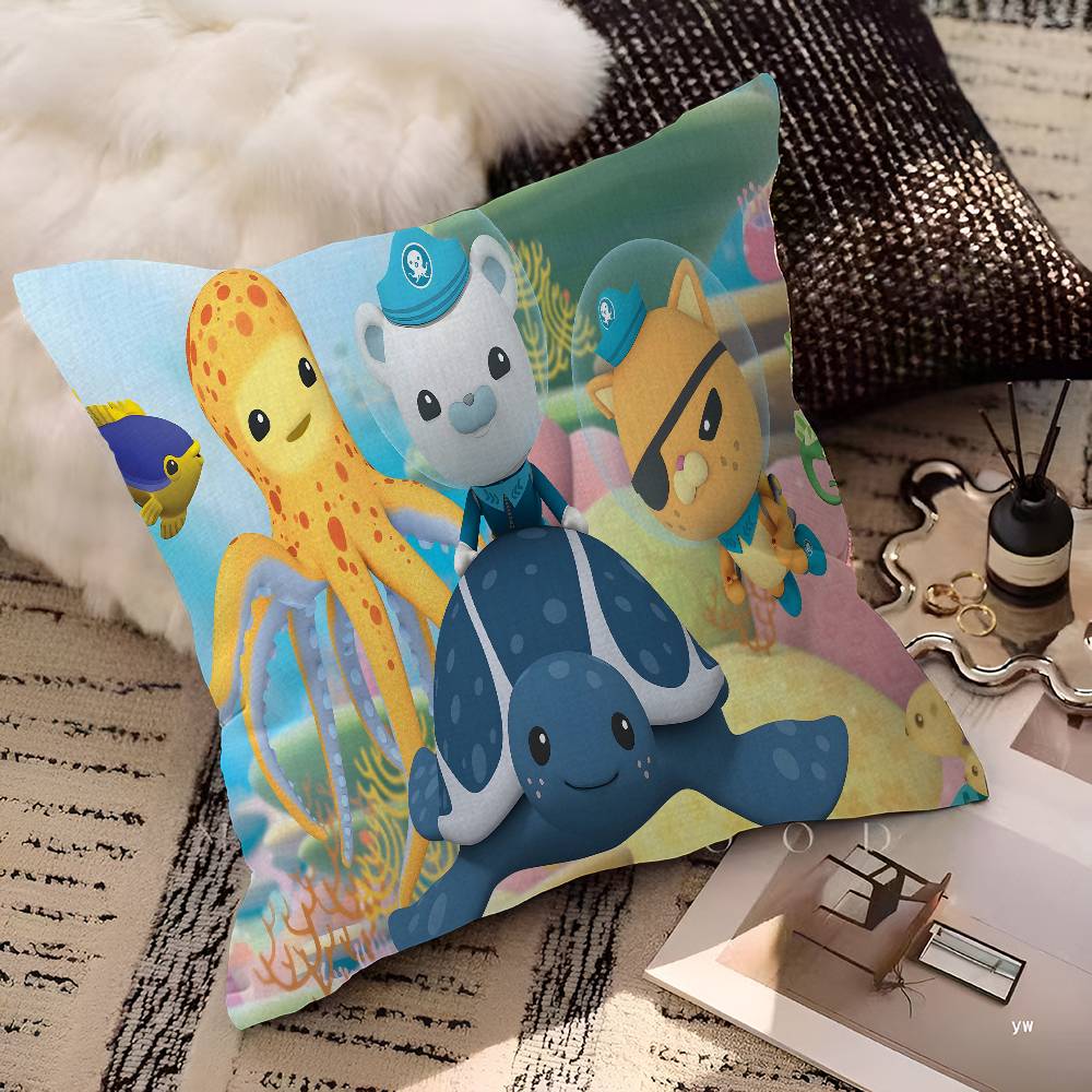 Cuscino Stampato Cartone Animato O-Octonauts Cuscino Anime Copricuscino per Divano Letto Testiera Copricuscino 45x45 Cm Moda