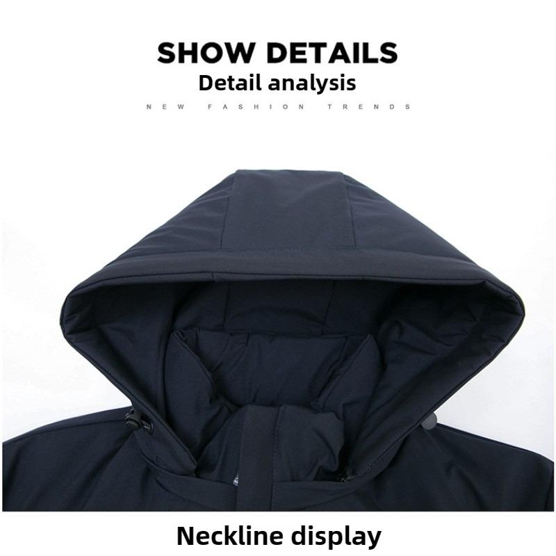 Plus Velvet Thickened Winter Jackets Men's Cotton Coats Removable Hood Down Cotton Jackets Dad's Cotton Coats Middle-aged Men's Parker