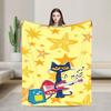 Pete The Cat I Love My White Shoes Cool Soft Blanket Plush Bedding Throws Aesthetic Couch Chair Flannel Bedspread Sofa Bed Cover