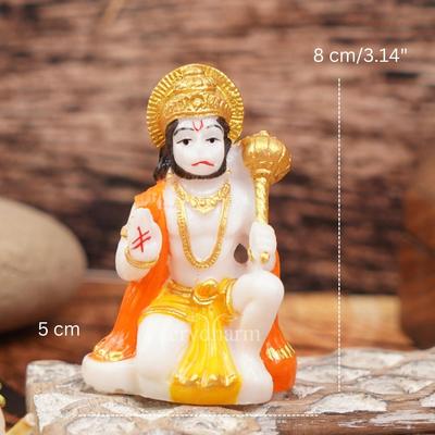 Murti Hanuman Ji Błogosławiący z Gadą Siedzący Pan Balaji Bajrangbali Sankat Mochan Bhagwan Idol do Świątyni Deska Rozdzielcza Samochodu