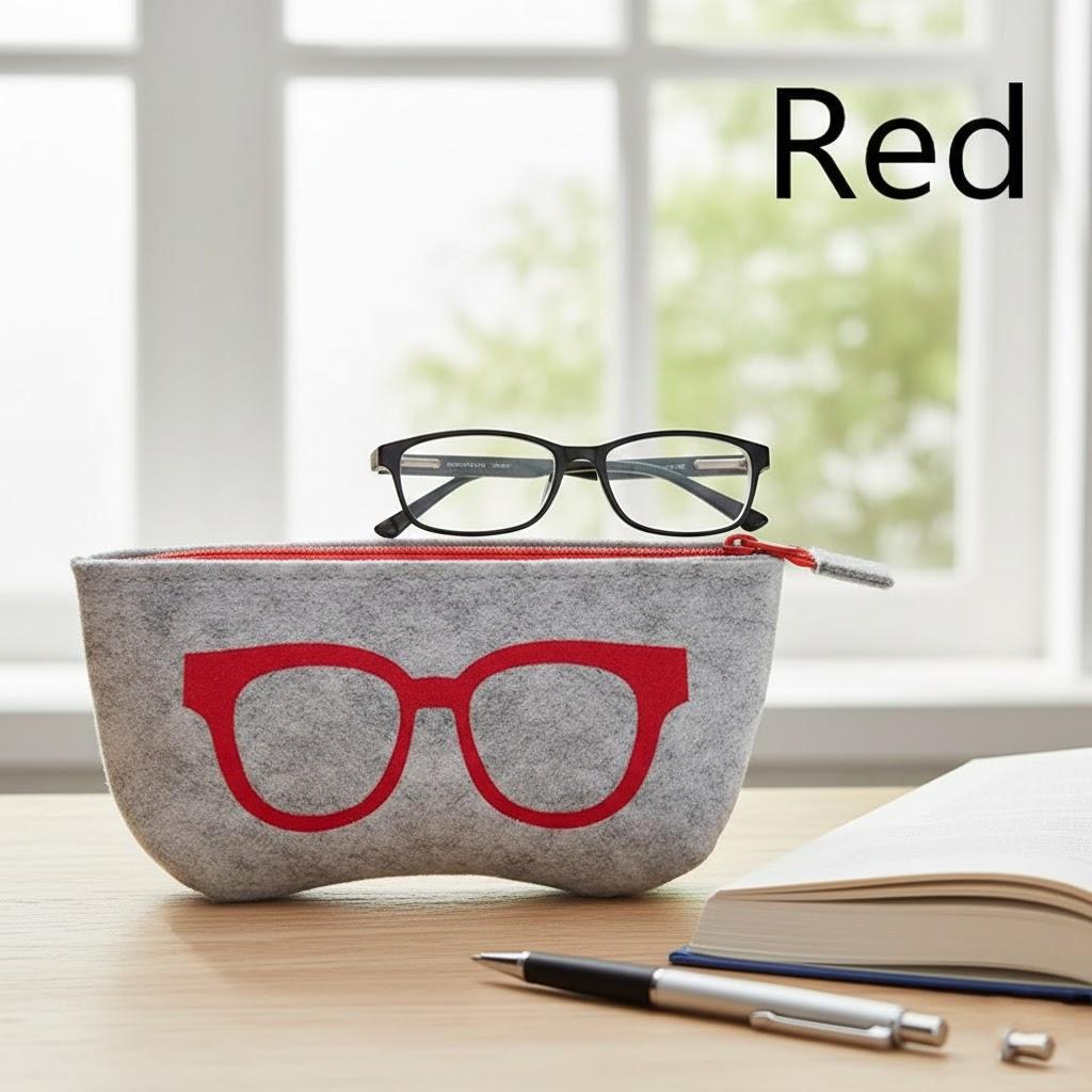 Portable Sunglasses Case Felt Pencil Pouch Soft Zipper Eyeglasses Bag Travel Accessories Organizer