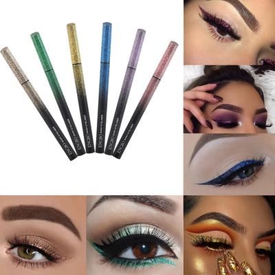 6 Pieces of Starlight Colored Eyeliner Pens with Different Colors Fast Drying Waterproof Sweat Resistant Makeup Resistant and Dream Eyeliner Pen
