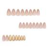 Nail Art Armatura Dorata Francese con Mandorla Unghie Finte da Pressare
