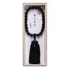 Men's Buddhist Prayer Beads, Informal, Kyoto Style, Suitable for All Sects, Onyx, Silk Tassel